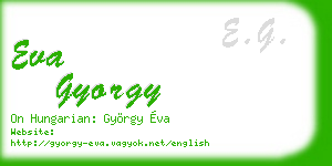 eva gyorgy business card